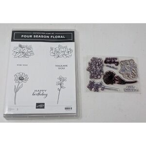 Stampin Up Retired‎ Photopolymer Four Season Floral Flowers Birthday Thank You